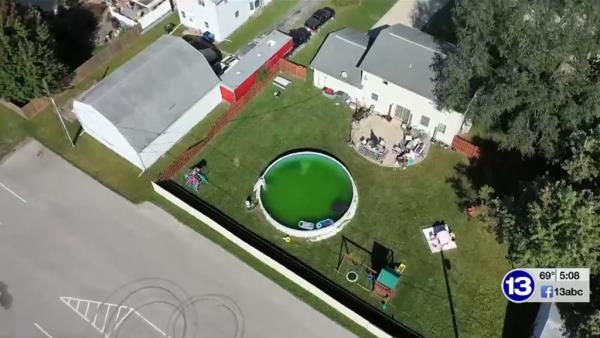 The pool belonged to a neighbor.